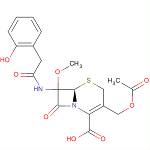 50268-90-1  5-Thia-1-azabicyclo[4.2.0]oct-2-ene-2-carboxylic acid,3-[(acetyloxy)methyl]-7-[(hydroxyphenylacetyl)amino]-7-methoxy-8-oxo-,(6R)-