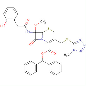 50269-02-8  5-Thia-1-azabicyclo[4.2.0]oct-2-ene-2-carboxylic acid,7-[(hydroxyphenylacetyl)amino]-7-methoxy-3-[[(1-methyl-1H-tetrazol-5-yl)thio]methyl]-8-oxo-, diphenylmethyl ester, (6R)-