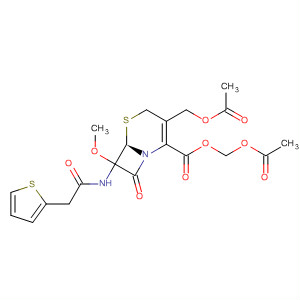 50269-07-3  5-Thia-1-azabicyclo[4.2.0]oct-2-ene-2-carboxylic acid,3-[(acetyloxy)methyl]-7-methoxy-8-oxo-7-[(2-thienylacetyl)amino]-,(acetyloxy)methyl ester, (6R)-