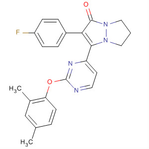 503071-80-5  1H,5H-Pyrazolo[1,2-a]pyrazol-1-one,3-[2-(2,4-dimethylphenoxy)-4-pyrimidinyl]-2-(4-fluorophenyl)-6,7-dihydro-