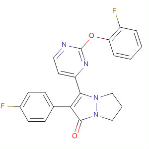 503071-88-3  1H,5H-Pyrazolo[1,2-a]pyrazol-1-one,3-[2-(2-fluorophenoxy)-4-pyrimidinyl]-2-(4-fluorophenyl)-6,7-dihydro-