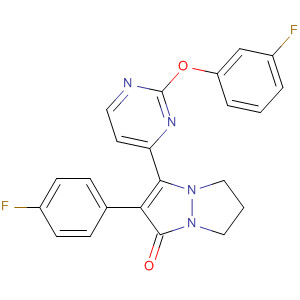 503071-90-7  1H,5H-Pyrazolo[1,2-a]pyrazol-1-one,3-[2-(3-fluorophenoxy)-4-pyrimidinyl]-2-(4-fluorophenyl)-6,7-dihydro-