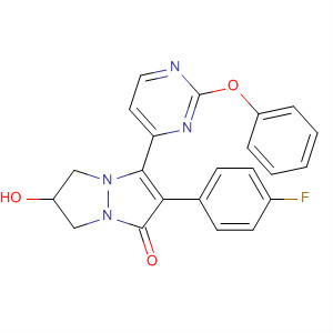 503072-62-6  1H,5H-Pyrazolo[1,2-a]pyrazol-1-one,2-(4-fluorophenyl)-6,7-dihydro-6-hydroxy-3-(2-phenoxy-4-pyrimidinyl)-