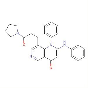 503438-30-0  Pyrrolidine,1-[3-[1,4-dihydro-4-oxo-1-phenyl-2-(phenylamino)-1,6-naphthyridin-8-yl]-1-oxopropyl]-