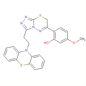 503537-04-0  Phenol,5-methoxy-2-[3-[2-(10H-phenothiazin-10-yl)ethyl]-7H-1,2,4-triazolo[3,4-b][1,3,4]thiadiazin-6-yl]-