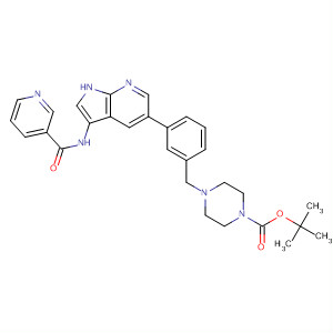 507463-10-7  1-Piperazinecarboxylic acid,4-[[3-[3-[(3-pyridinylcarbonyl)amino]-1H-pyrrolo[2,3-b]pyridin-5-yl]phenyl]methyl]-, 1,1-dimethylethyl ester