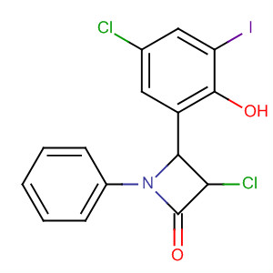 500551-60-0  2-Azetidinone, 3-chloro-4-(5-chloro-2-hydroxy-3-iodophenyl)-1-phenyl-