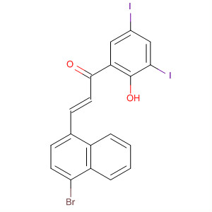 500612-99-7  2-Propen-1-one,3-(4-bromo-1-naphthalenyl)-1-(2-hydroxy-3,5-diiodophenyl)-, (2E)-
