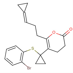 500703-13-9  2H-Pyran-2-one,5-[1-[(2-bromophenyl)thio]cyclopropyl]-6-(3-cyclopropylidenepropyl)-3,4-dihydro-