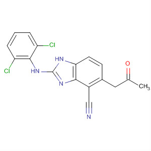 500735-25-1  1H-Benzimidazole-4-carbonitrile,2-[(2,6-dichlorophenyl)amino]-5-(2-oxopropyl)-