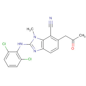 500735-26-2  1H-Benzimidazole-7-carbonitrile,2-[(2,6-dichlorophenyl)amino]-1-methyl-6-(2-oxopropyl)-