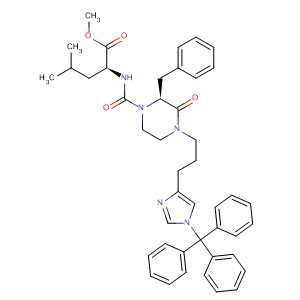500782-81-0  L-Leucine,N-[[(2S)-3-oxo-2-(phenylmethyl)-4-[3-[1-(triphenylmethyl)-1H-imidazol-4-yl]propyl]-1-piperazinyl]carbonyl]-, methyl ester