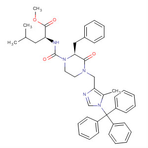 500783-14-2  L-Leucine,N-[[(2S)-4-[[5-methyl-1-(triphenylmethyl)-1H-imidazol-4-yl]methyl]-3-oxo-2-(phenylmethyl)-1-piperazinyl]carbonyl]-, methyl ester