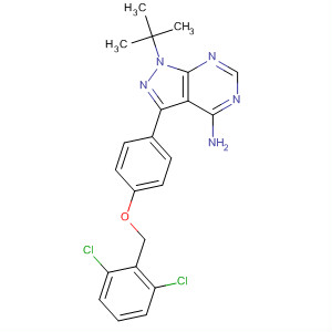 500789-49-1  1H-Pyrazolo[3,4-d]pyrimidin-4-amine,3-[4-[(2,6-dichlorophenyl)methoxy]phenyl]-1-(1,1-dimethylethyl)-