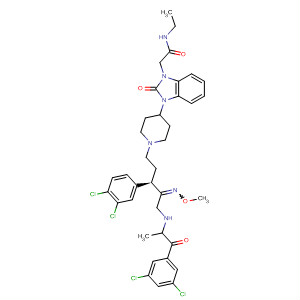 500911-63-7  1H-Benzimidazole-1-acetamide,3-[1-[(3R)-5-[(3,5-dichlorobenzoyl)ethylamino]-3-(3,4-dichlorophenyl)-4-(methoxyimino)pentyl]-4-piperidinyl]-N-ethyl-2,3-dihydro-2-oxo-