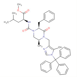 501010-34-0  L-Leucine,N-[[(2S,5S)-5-methyl-4-[[5-methyl-1-(triphenylmethyl)-1H-imidazol-4-yl]methyl]-3-oxo-2-(phenylmethyl)-1-piperazinyl]carbonyl]-, methyl ester