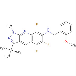 501014-15-9  1H-Pyrazolo[3,4-b]quinolin-7-amine,3-(1,1-dimethylethyl)-5,6,8-trifluoro-N-[(2-methoxyphenyl)methyl]-1-methyl-