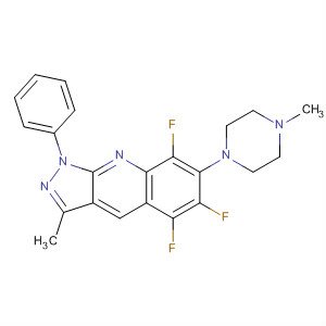 501014-18-2  1H-Pyrazolo[3,4-b]quinoline,5,6,8-trifluoro-3-methyl-7-(4-methyl-1-piperazinyl)-1-phenyl-