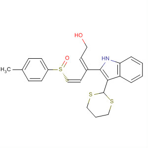 501027-30-1  2,4-Pentadien-1-ol,3-[3-(1,3-dithian-2-yl)-1H-indol-2-yl]-5-[(R)-(4-methylphenyl)sulfinyl]-,(2Z,4Z)-
