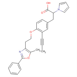 501029-56-7  1H-Pyrrole-1-acetic acid,a-[[4-[2-(5-methyl-2-phenyl-4-oxazolyl)ethoxy]-3-(1-propynyl)phenyl]methyl]-