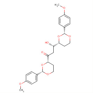 501084-20-4  1-Propanone,3-hydroxy-1-[(2S,4S)-2-(4-methoxyphenyl)-1,3-dioxan-4-yl]-3-[(2R,4R)-2-(4-methoxyphenyl)-1,3-dioxan-4-yl]-, (3S)-