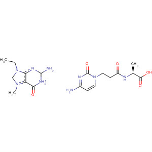 501087-06-5  L-Alanine, N-[3-(4-amino-2-oxo-1(2H)-pyrimidinyl)-1-oxopropyl]-,compd. with 2-amino-9-ethyl-6,9-dihydro-7-methyl-6-oxo-1H-purinium(1:1)