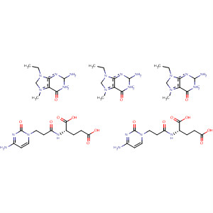 501087-08-7  L-Glutamic acid, N-[3-(4-amino-2-oxo-1(2H)-pyrimidinyl)-1-oxopropyl]-,compd. with 2-amino-9-ethyl-6,9-dihydro-7-methyl-6-oxo-1H-purinium(2:3)