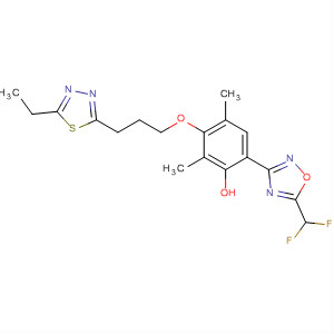 501098-31-3  Phenol,6-[5-(difluoromethyl)-1,2,4-oxadiazol-3-yl]-3-[3-(5-ethyl-1,3,4-thiadiazol-2-yl)propoxy]-2,4-dimethyl-