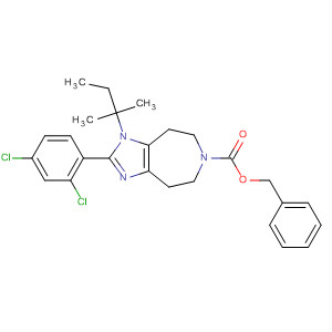 501122-00-5  Imidazo[4,5-d]azepine-6(1H)-carboxylic acid,2-(2,4-dichlorophenyl)-1-(1,1-dimethylpropyl)-4,5,7,8-tetrahydro-,phenylmethyl ester