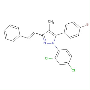 501423-53-6  1H-Pyrazole,5-(4-bromophenyl)-1-(2,4-dichlorophenyl)-4-methyl-3-(2-phenylethenyl)-