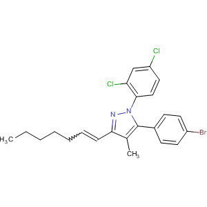 501423-56-9  1H-Pyrazole,5-(4-bromophenyl)-1-(2,4-dichlorophenyl)-3-(1-heptenyl)-4-methyl-