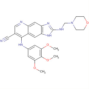500023-76-7  1H-Imidazo[4,5-g]quinoline-7-carbonitrile,2-[(4-morpholinylmethyl)amino]-8-[(3,4,5-trimethoxyphenyl)amino]-