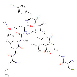 500116-68-7  L-Leucine,N-[(2S)-4-[[(2R)-2-amino-3-mercapto-1-oxopropyl]amino]-2-hydroxybutyl]-L-methionyl-L-tyrosyl-L-alanyl-L-lysyl-L-tyrosyl-L-alanyl-L-lysyl-