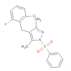 500129-04-4  1H-Pyrazole,4-[(2-chloro-6-fluorophenyl)methyl]-3,5-dimethyl-1-(phenylsulfonyl)-