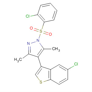 500129-12-4  1H-Pyrazole,4-(5-chlorobenzo[b]thien-3-yl)-1-[(2-chlorophenyl)sulfonyl]-3,5-dimethyl-