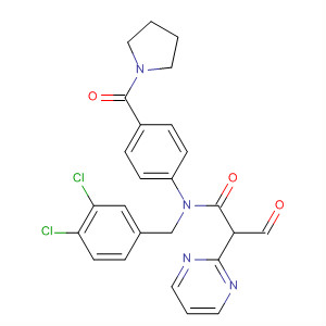 500158-29-2  2-Pyrimidinepropanamide,N-[(3,4-dichlorophenyl)methyl]-b-oxo-N-[4-(1-pyrrolidinylcarbonyl)phenyl]-
