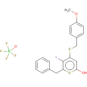 500170-35-4  2-Benzothiopyrylium,6-hydroxy-3-iodo-4-[[(4-methoxyphenyl)methyl]thio]-,tetrafluoroborate(1-)