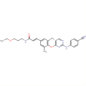 500291-50-9  2-Propenamide,3-[4-[[2-[(4-cyanophenyl)amino]-4-pyrimidinyl]oxy]-3,5-dimethylphenyl]-N-(3-ethoxypropyl)-, (2E)-