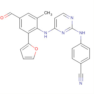 500293-80-1  Benzonitrile,4-[[4-[[4-formyl-2-(2-furanyl)-6-methylphenyl]amino]-2-pyrimidinyl]amino]-