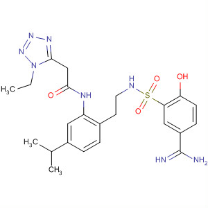 500303-50-4  1H-Tetrazole-5-acetamide,N-[2-[2-[[[5-(aminoiminomethyl)-2-hydroxyphenyl]sulfonyl]amino]ethyl]-5-(1-methylethyl)phenyl]-1-ethyl-