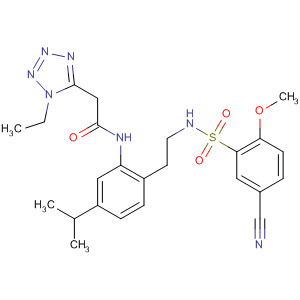 500303-73-1  1H-Tetrazole-5-acetamide,N-[2-[2-[[(5-cyano-2-methoxyphenyl)sulfonyl]amino]ethyl]-5-(1-methylethyl)phenyl]-1-ethyl-