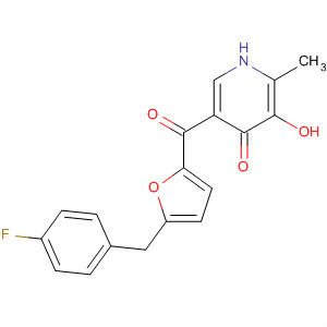 500371-60-8  4(1H)-Pyridinone,5-[[5-[(4-fluorophenyl)methyl]-2-furanyl]carbonyl]-3-hydroxy-2-methyl-