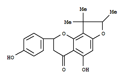 50868-49-0  4H-Furo[2,3-h]-1-benzopyran-4-one,2,3,8,9-tetrahydro-5-hydroxy-2-(4-hydroxyphenyl)-8,9,9-trimethyl- (9CI)
