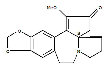 50908-91-3  4H-Cyclopenta[a][1,3]dioxolo[4,5-h]pyrrolo[2,1-b][3]benzazepin-2(3H)-one,5,6,8,9-tetrahydro-1-methoxy-, (3aS)-