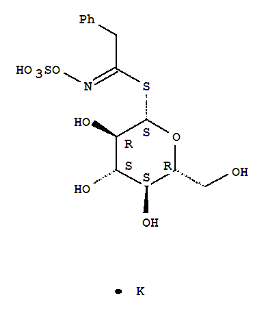 5115-71-9  b-D-Glucopyranose, 1-thio-,1-[N-(sulfooxy)benzeneethanimidate], monopotassium salt (9CI)