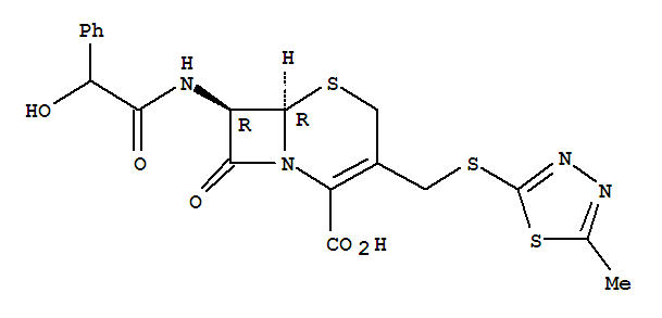 51196-39-5  5-Thia-1-azabicyclo[4.2.0]oct-2-ene-2-carboxylicacid,7-[(hydroxyphenylacetyl)amino]-3-[[(5-methyl-1,3,4-thiadiazol-2-yl)thio]methyl]-8-oxo-,(6R,7R)- (9CI)