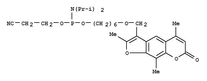 518046-08-7  Phosphoramidous acid,N,N-bis(1-methylethyl)-, 2-cyanoethyl6-[(2,5,9-trimethyl-7-oxo-7H-furo[3,2-g][1]benzopyran-3-yl)methoxy]hexyl ester