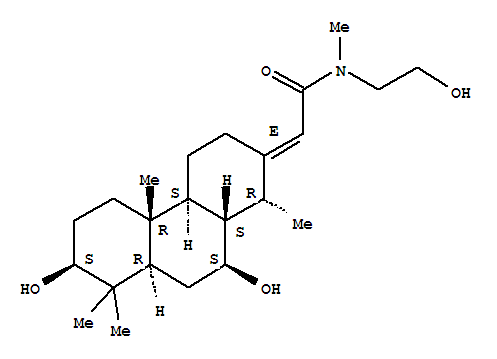 52579-69-8  Acetamide,2-[(1R,4aS,4bR,7S,8aR,10S,10aS)-dodecahydro-7,10-dihydroxy-1,4b,8,8-tetramethyl-2(1H)-phenanthrenylidene]-N-(2-hydroxyethyl)-N-methyl-,(2E)-