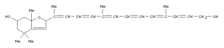 53905-15-0  6-Benzofuranol,2,4,5,6,7,7a-hexahydro-2-[(1E,3E,5E,7E,9E,11E)-13-hydroxy-1,5,10-trimethyl-1,3,5,7,9,11-tridecahexaenyl]-4,4,7a-trimethyl- (9CI)