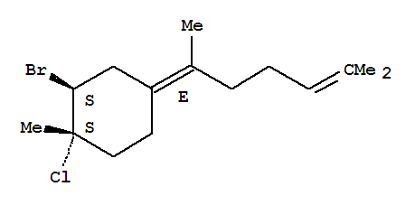 58307-76-9  Cyclohexane,2-bromo-1-chloro-4-(1,5-dimethyl-4-hexen-1-ylidene)-1-methyl-, (1R,2R,4E)-rel-